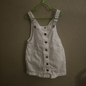 Stylish Kids White Button-Down Overalls